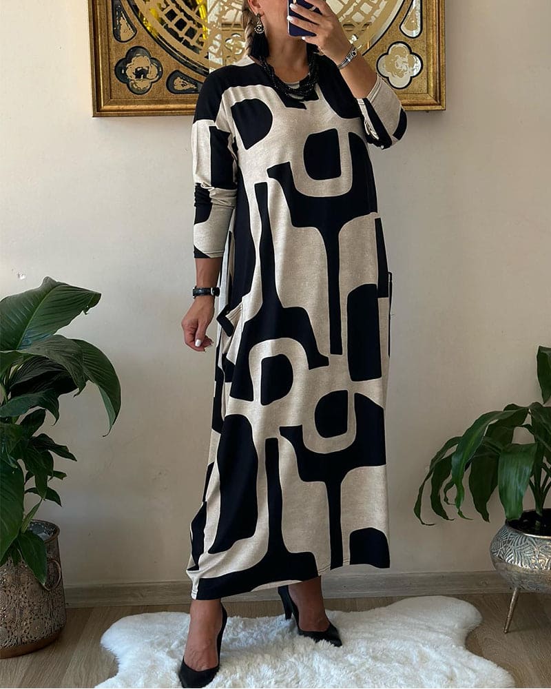 Cara - Übergroßes Kleid mit Print