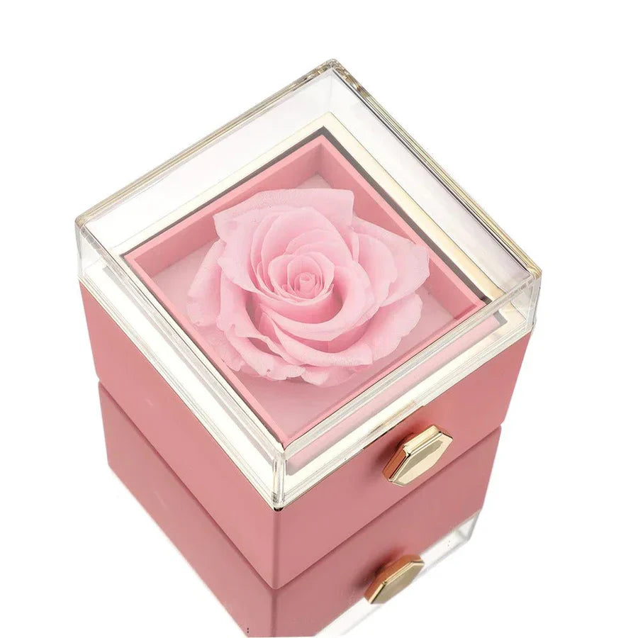 Ewige Rosen Geschenkbox mit versteckter persönlicher Halskette – Einzigartiges Geschenk zum Muttertag