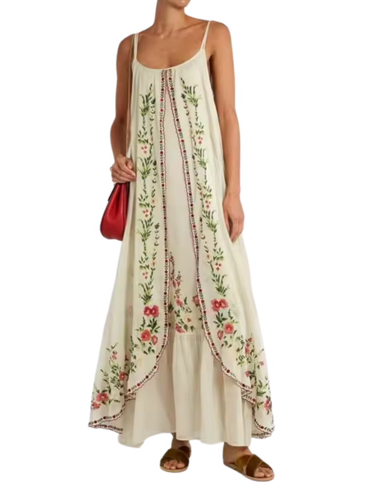 Astrid - Boho-inspirierte Blumige Maxikleid