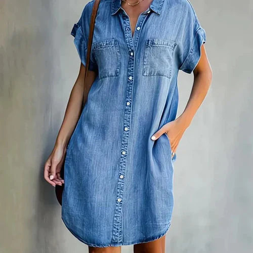 Zofie - Polohemd in Denim-Kleid