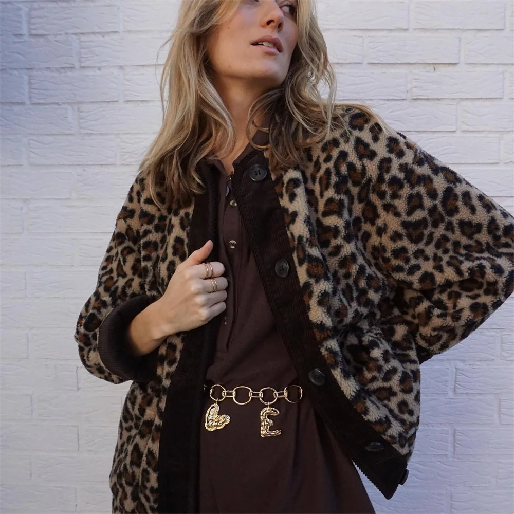 Hilde - Komfortable O-Hals-Jacke mit Leopardenmuster