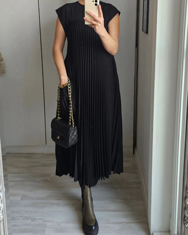 Zuriah - Plissierter ärmelloser Kleid