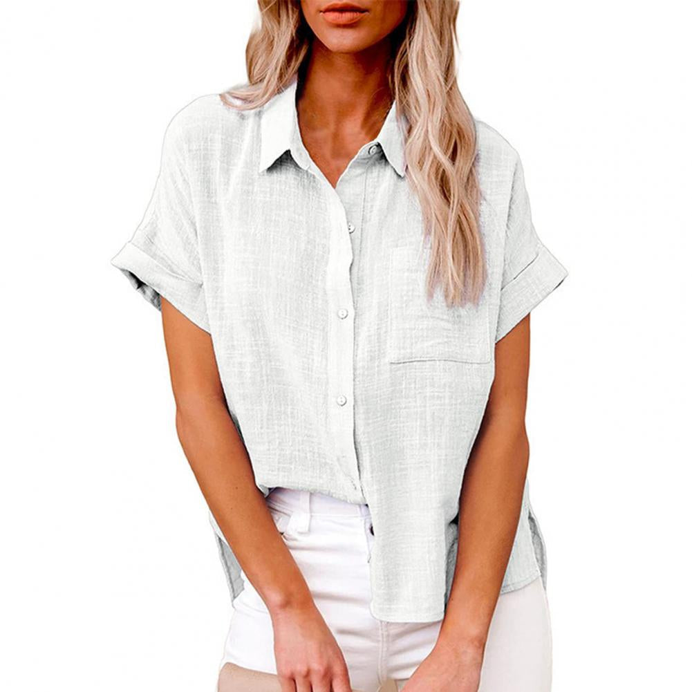 Susanne - Bequeme Bluse mit hochgerollten Ärmeln