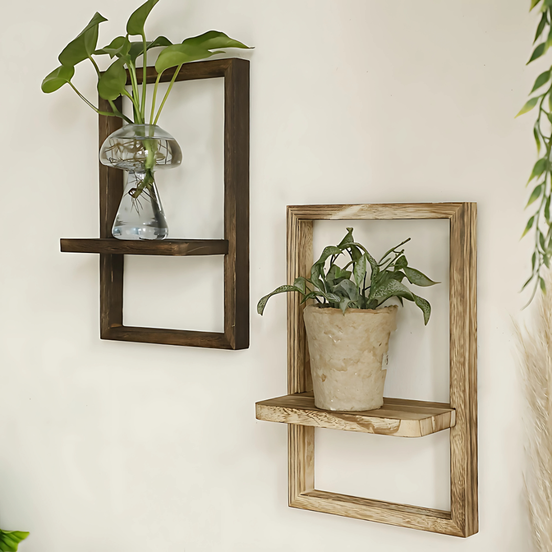 Wand Holz rechteckiger Rahmen