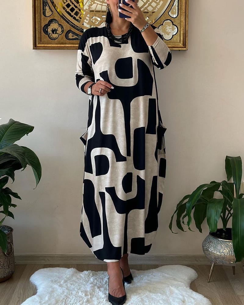 Cara - Übergroßes Kleid mit Print
