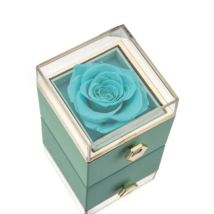 Ewige Rosen Geschenkbox mit versteckter persönlicher Halskette – Einzigartiges Geschenk zum Muttertag