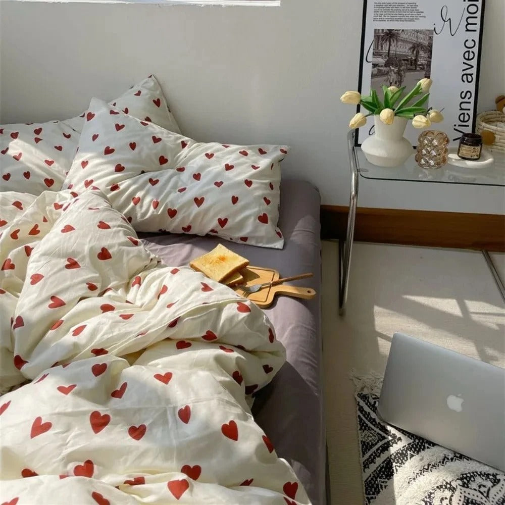 Velvet Heart - Plus herz-inspiriertes Bettbezug