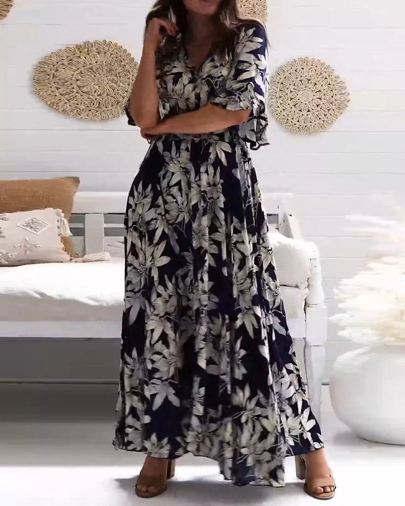Lucia - Stilvolle geblümte Sommerkleid