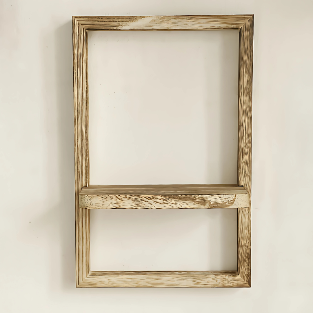 Wand Holz rechteckiger Rahmen