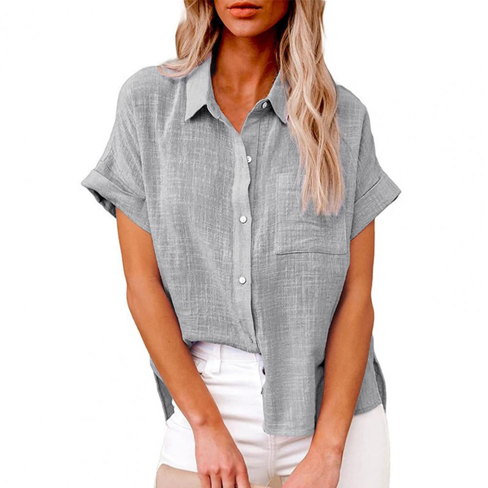 Susanne - Bequeme Bluse mit hochgerollten Ärmeln