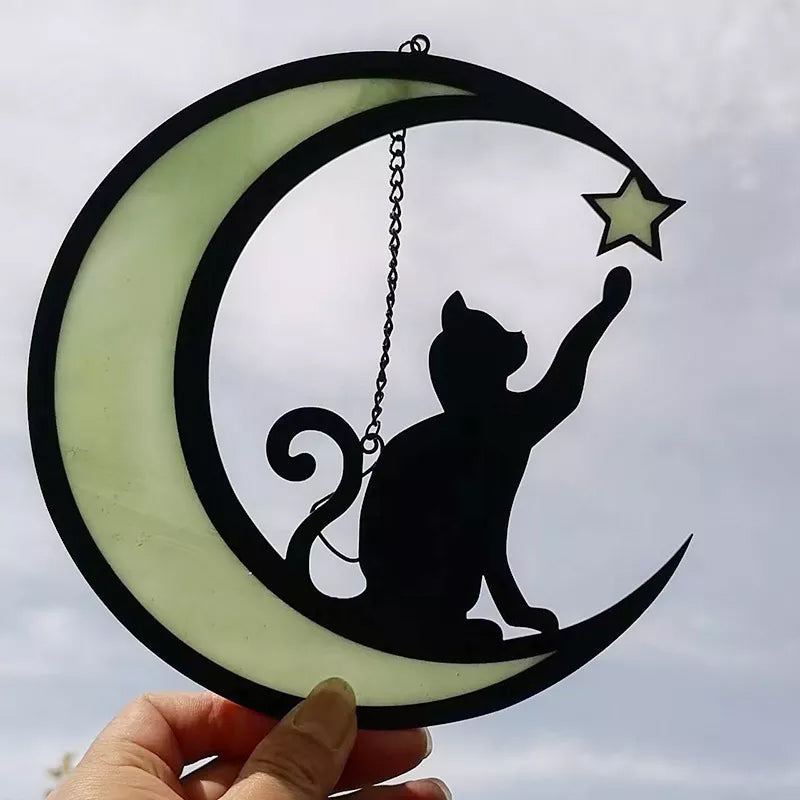 MoonlitWhiskers – Magische LED-Lichter für Katze und Halbmond