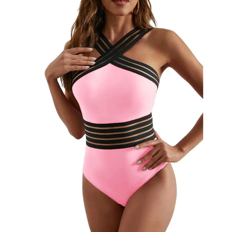 Anne - Eleganter Mesh Einteiler Badeanzug