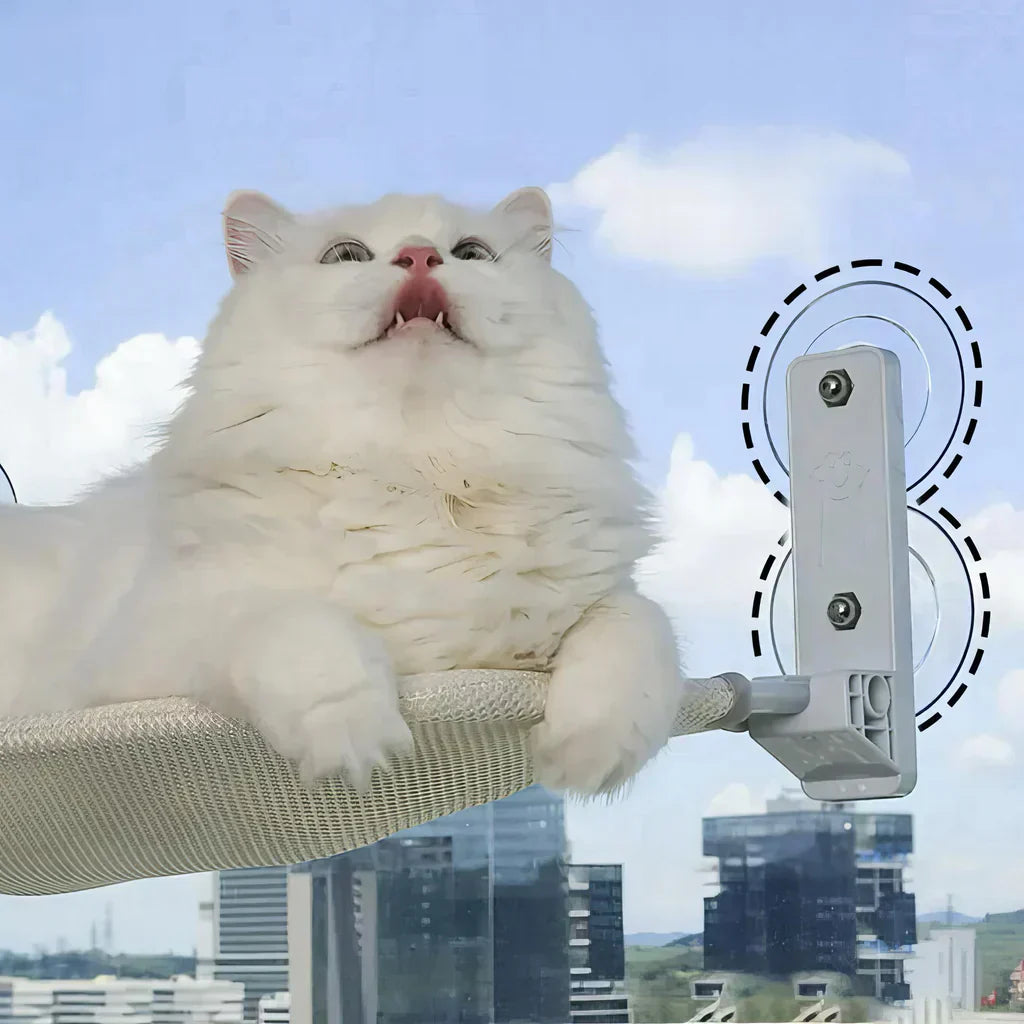 Zusammenklappbare Fensterhängematte für Katzen mit abnehmbarem Bezug und stabiler Halterung