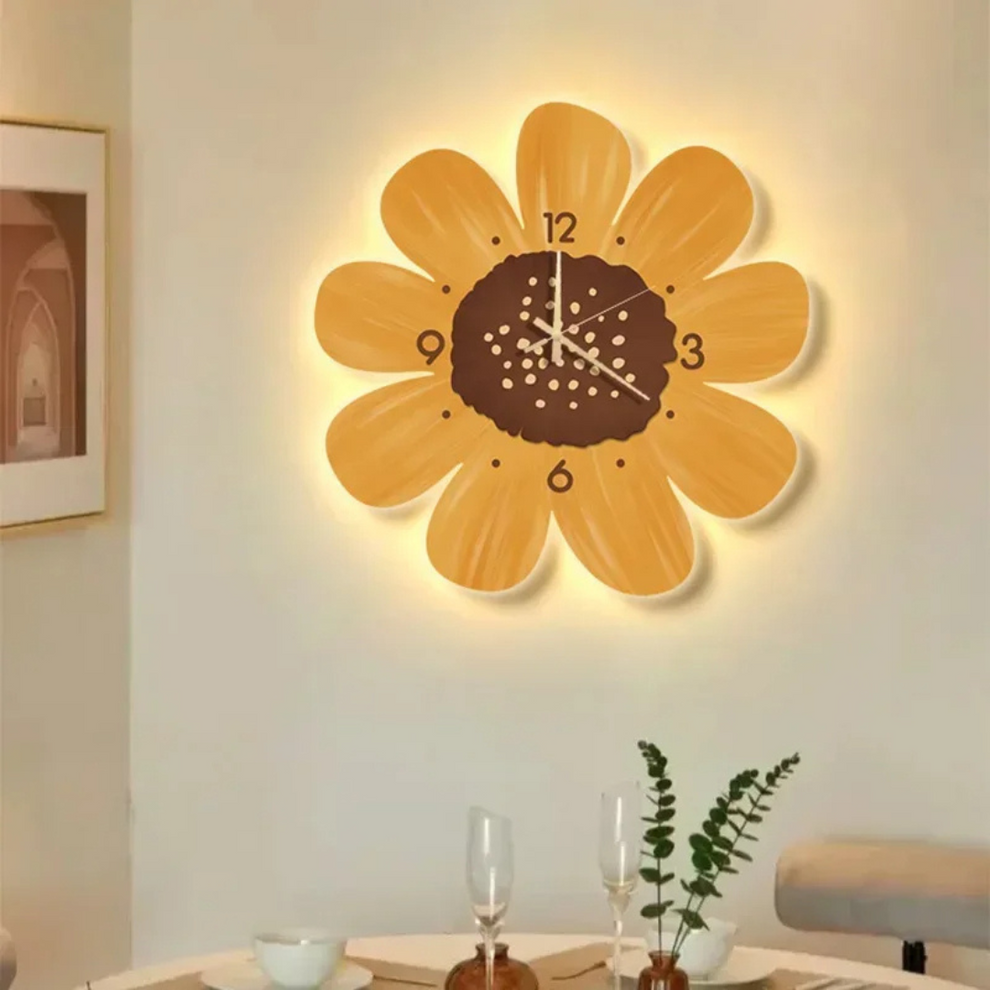 BloomGlow – Wand-Blumenuhr mit sanfter LED-Beleuchtung