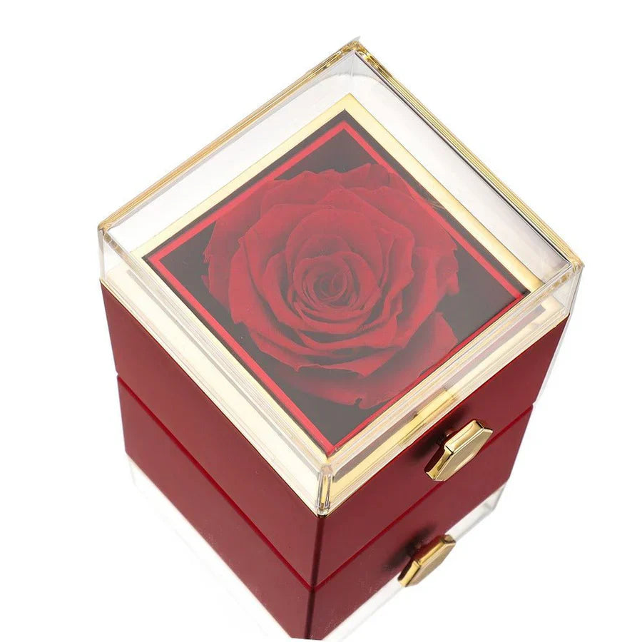 Ewige Rosen Geschenkbox mit versteckter persönlicher Halskette – Einzigartiges Geschenk zum Muttertag