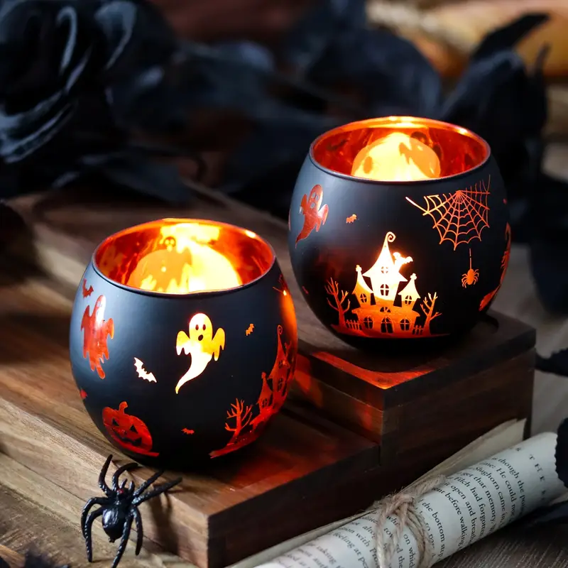 Gotische Glas-Leuchter – 2 Stück Halloween & Festdekoration
