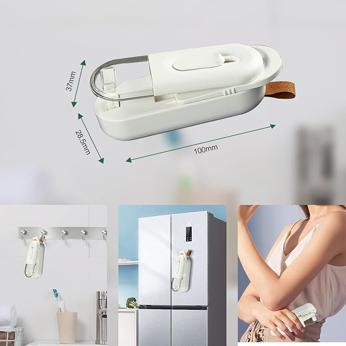FreshLock Mini-Beutelversiegelungs- und Schneidegerät – Tragbares Heißsiegelgerät zur Lebensmittelaufbewahrung