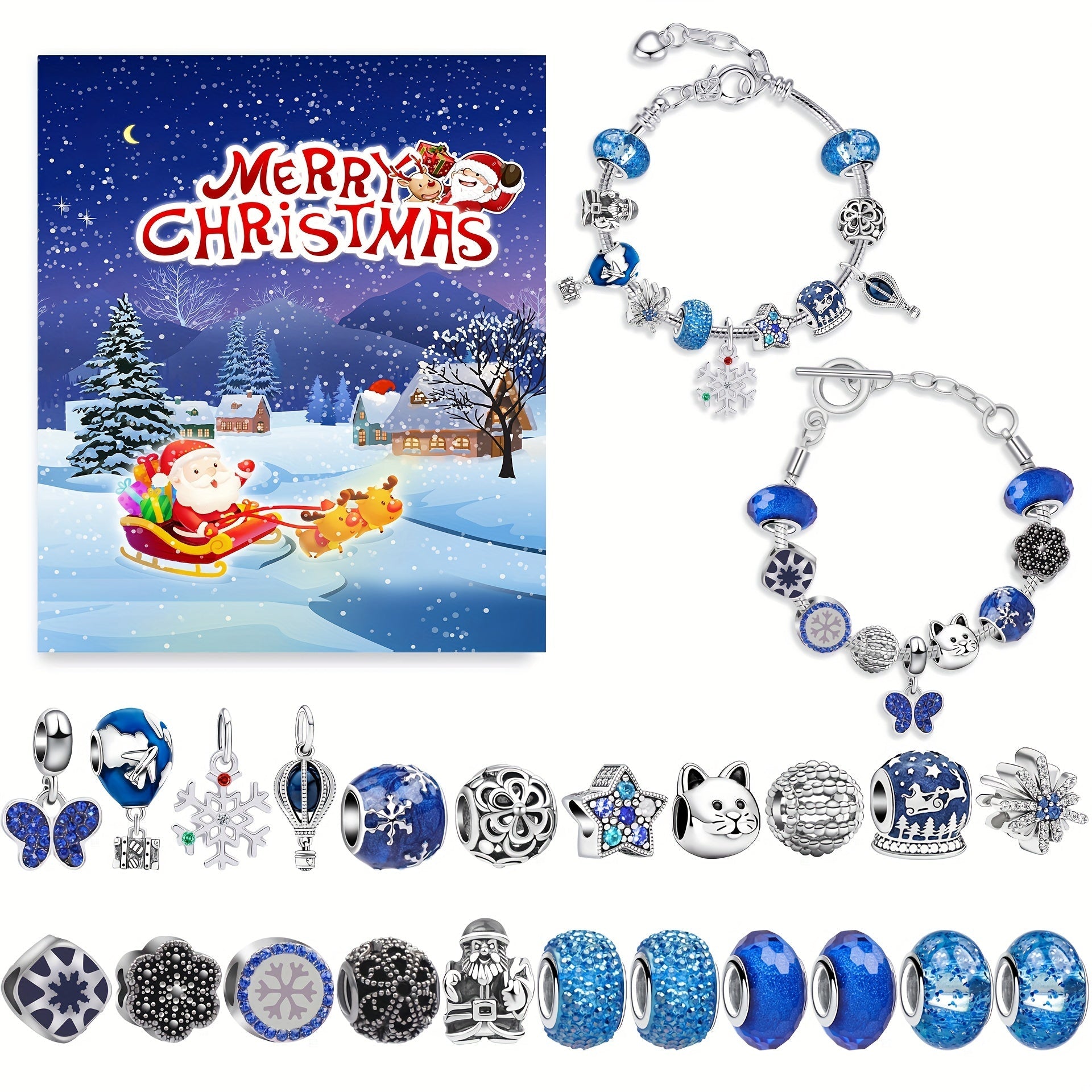 Vintage-Weihnachts-Adventskalender 24-Tage-Countdown mit Sammler-Weihnachtsschmuck