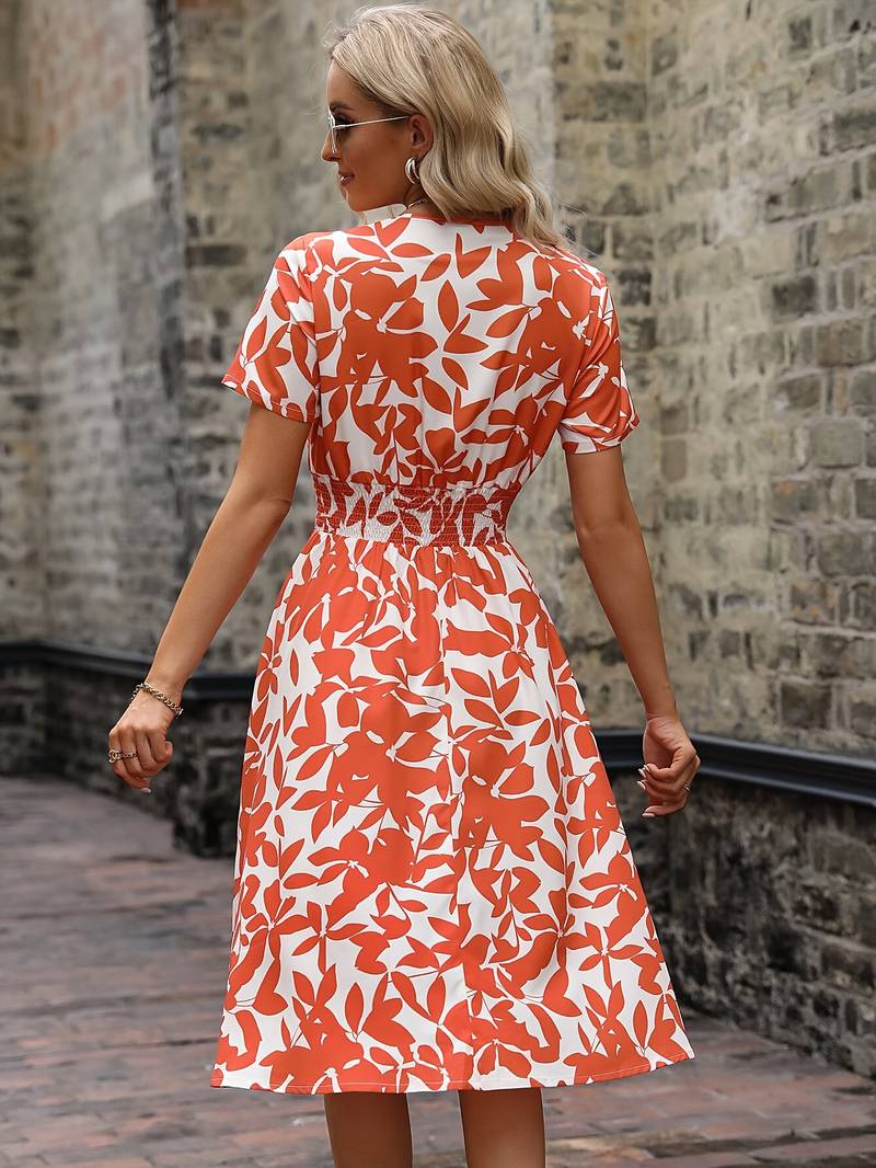 Ivy – Kurzärmeliges Wickelkleid mit Blumenmuster