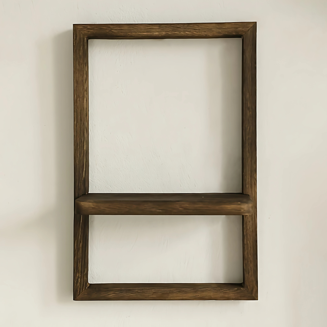 Wand Holz rechteckiger Rahmen