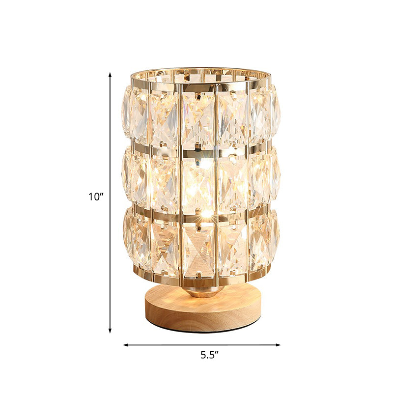 Crystallea – Moderne goldene Kristallkopf-Design Nachttischlampe