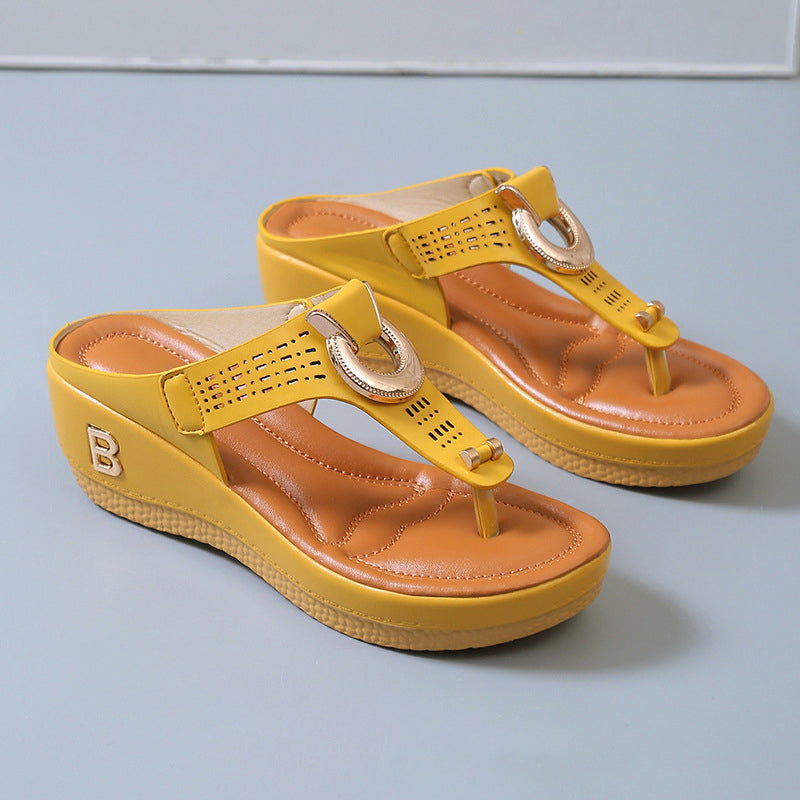 Marne - Sommer Frauen dicke Keilflip-Flops