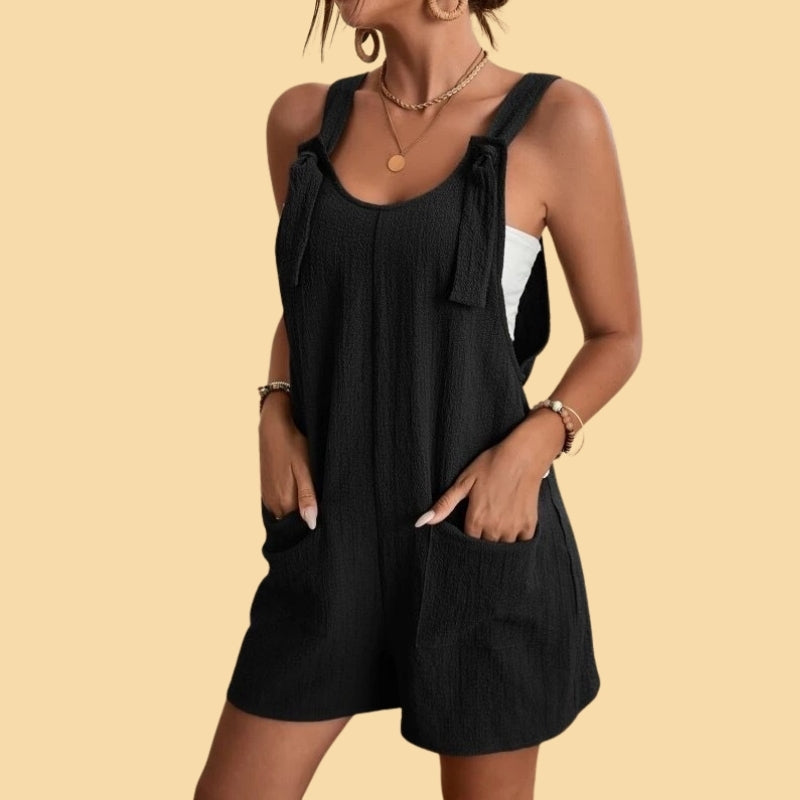 Camila - Lässiger kurzer Overall mit Trägern