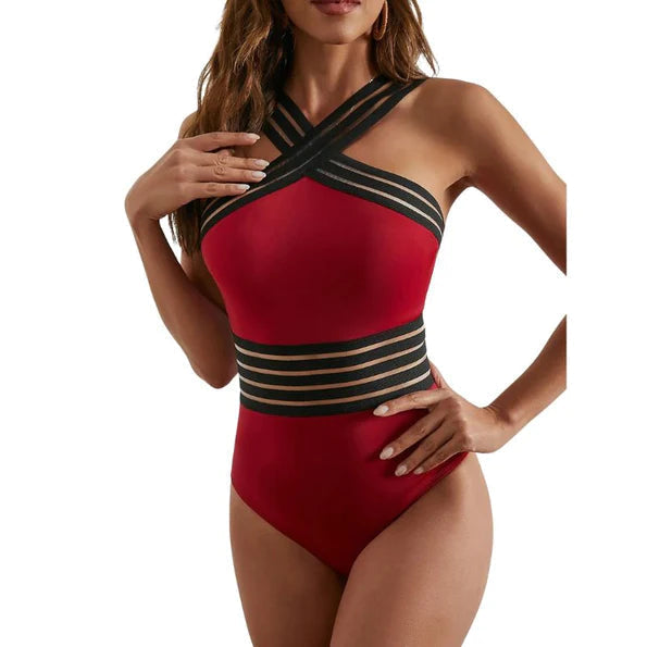 Anne - Eleganter Mesh Einteiler Badeanzug