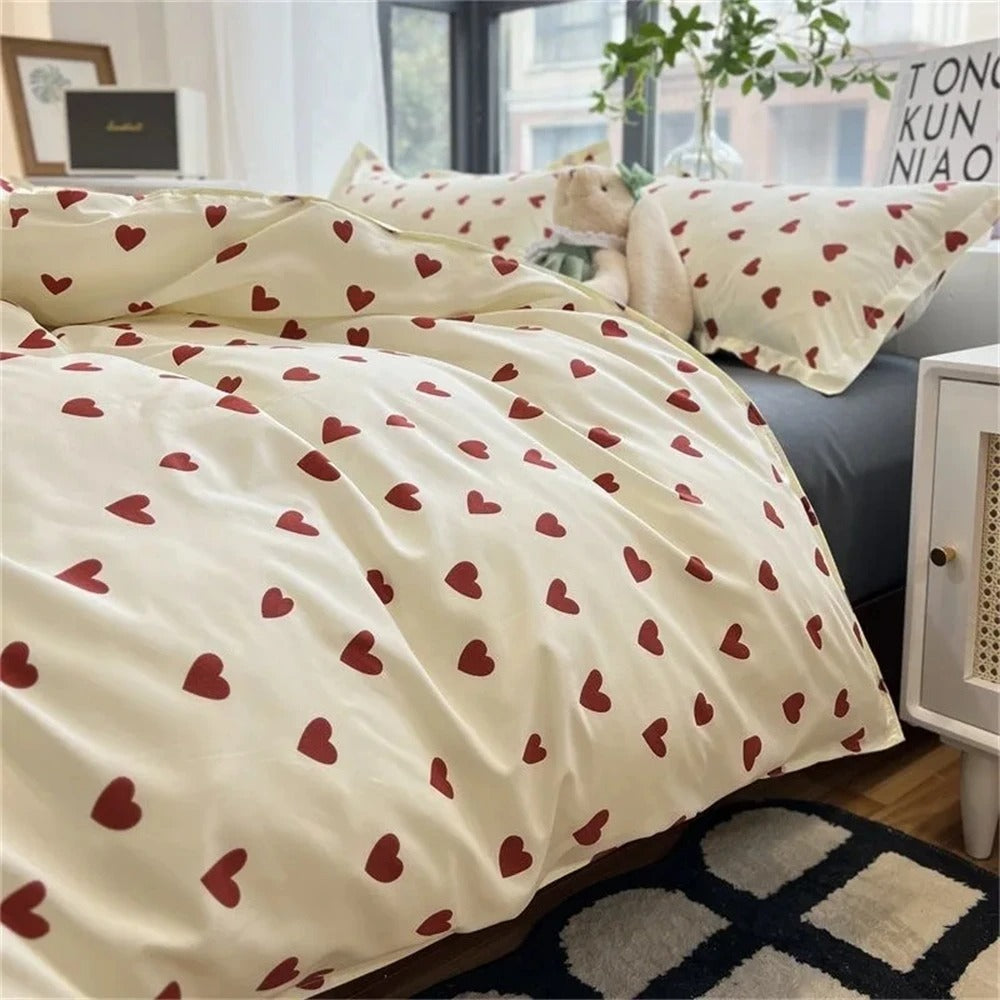 Velvet Heart - Plus herz-inspiriertes Bettbezug