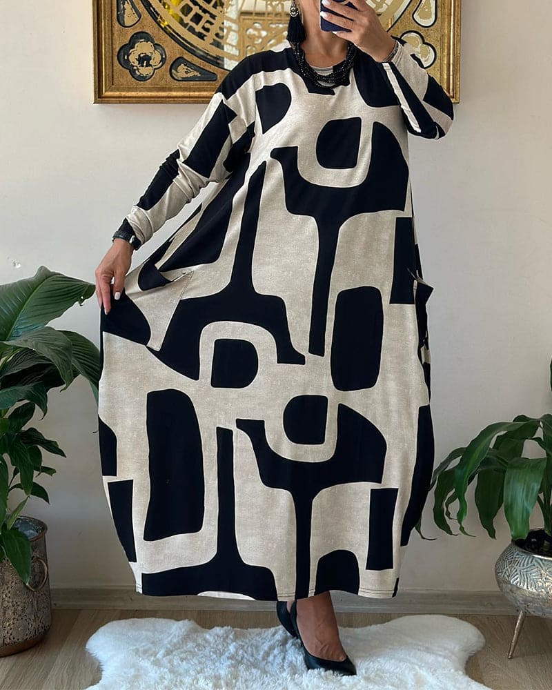 Cara - Übergroßes Kleid mit Print
