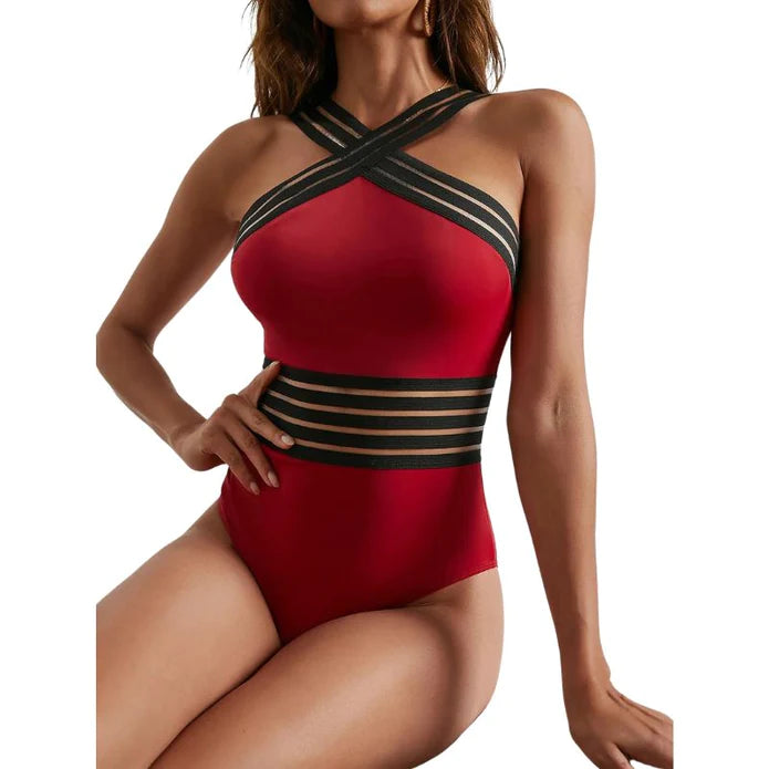 Anne - Eleganter Mesh Einteiler Badeanzug
