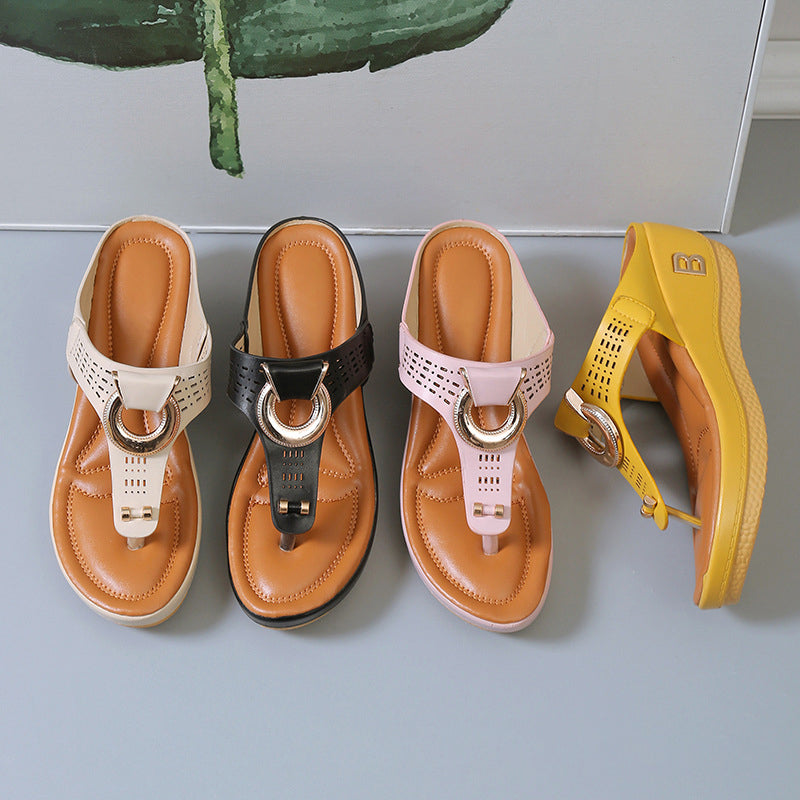 Marne - Sommer Frauen dicke Keilflip-Flops