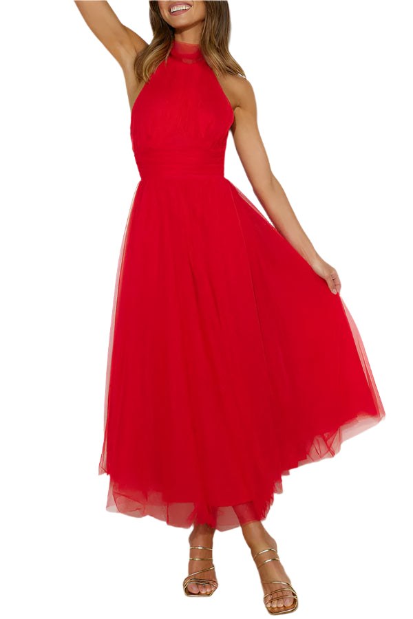 Lianna – Elegantes Midikleid mit Halsterhals