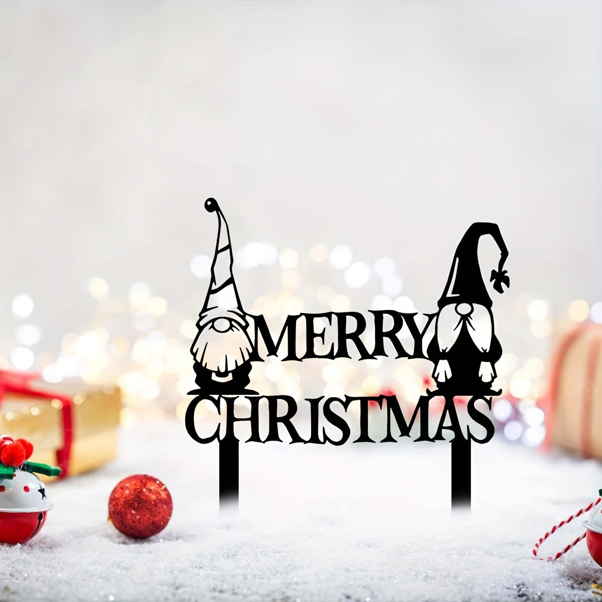 Charmanter metallischer Weihnachtsgartenstecker