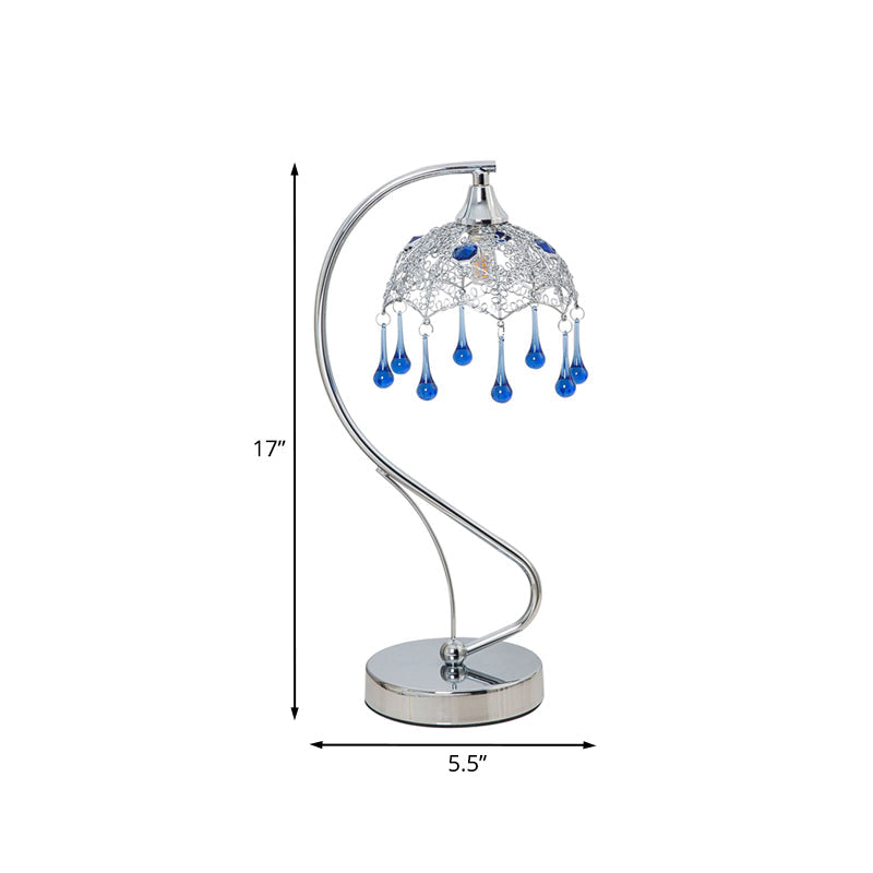 Aqualume – Moderne Stehlampe mit blauer Glasdrope-Akzent