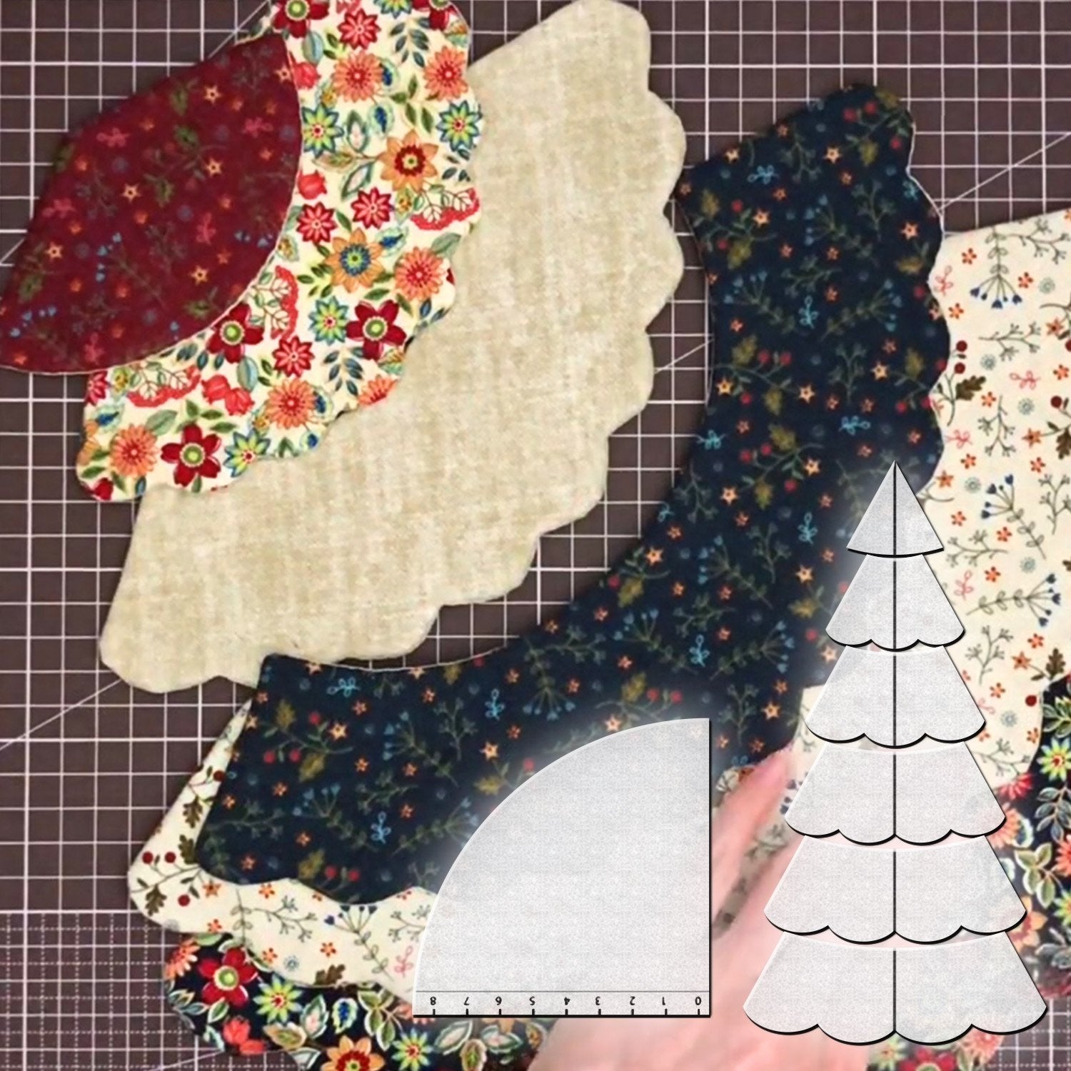 Handgefertigtes Quilting-Set für den Weihnachtsbaum
