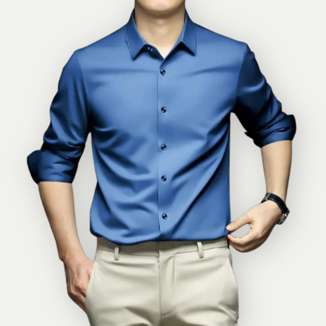 Henning - Elegante Slim-Fit-Bluse mit Stehkragen