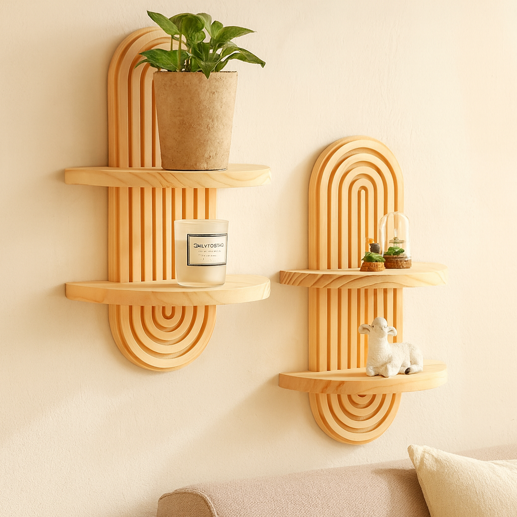 Ardentis | Geometrisches Wandregal aus Holz