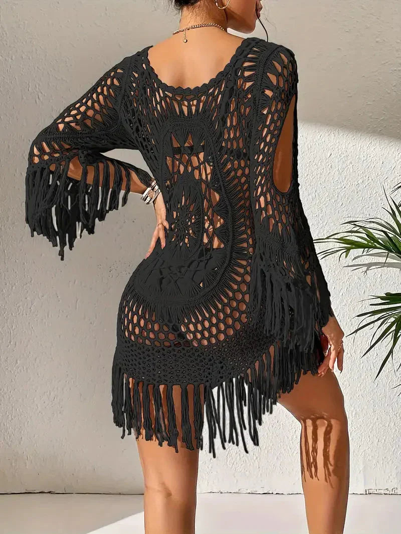 Melody - Boho-Stil langärmlige Bikinibedeckung