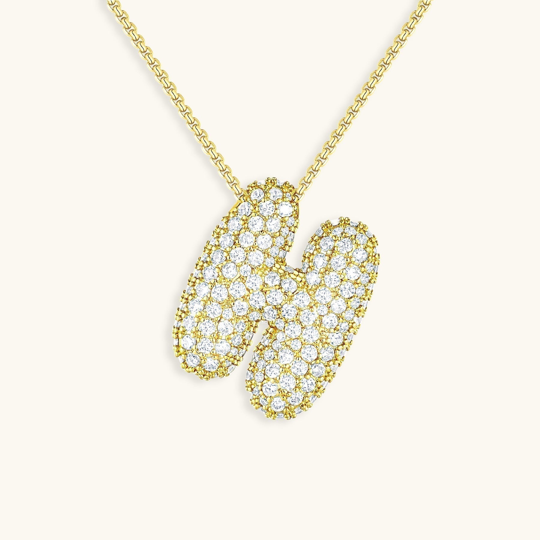 LunaBubble Initial-Halskette mit Diamantoptik – Persönliches Geschenk zum Muttertag
