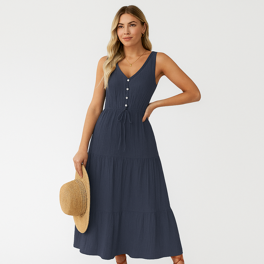 Ärmelloses Sommerkleid – Leicht mit weicher Textur