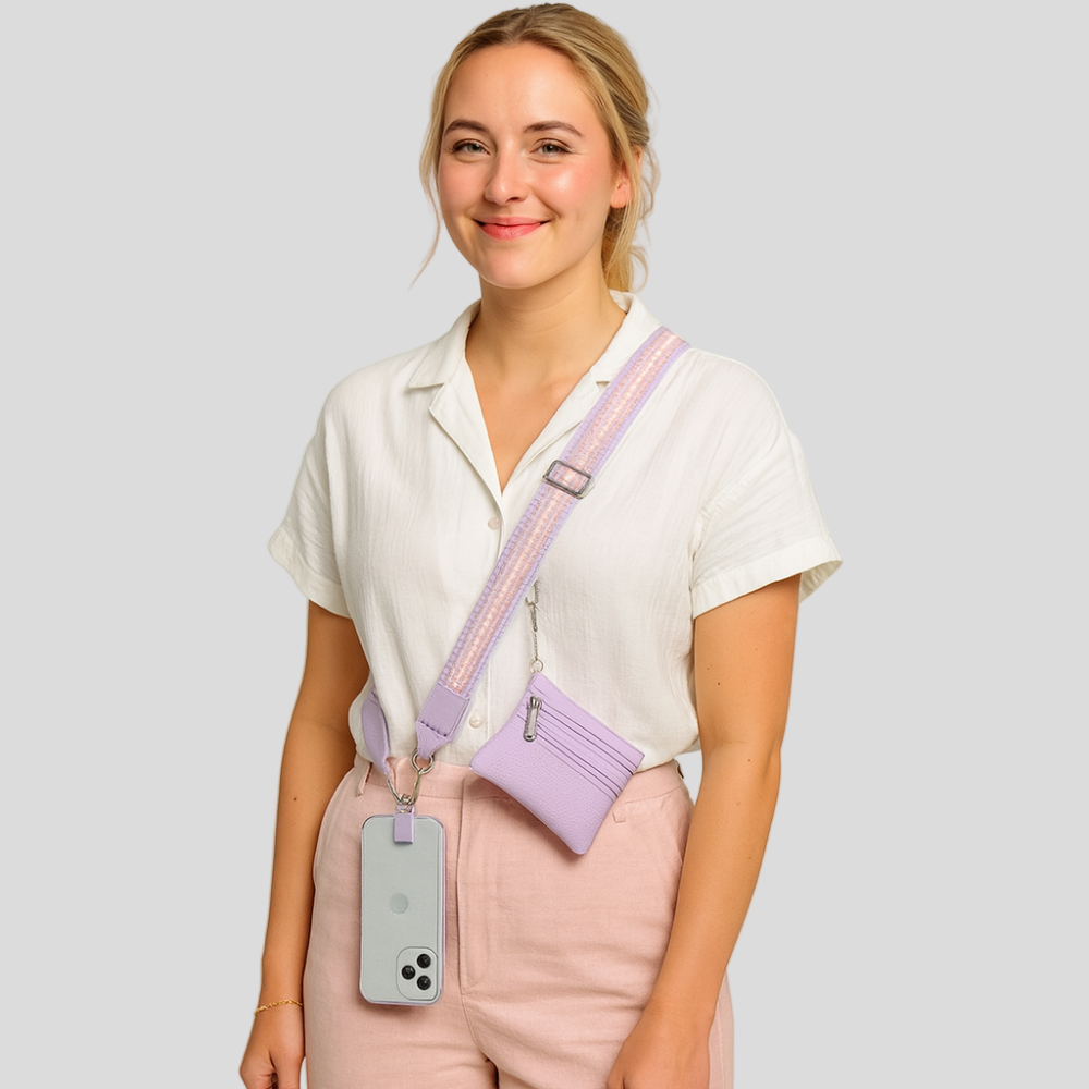 SecureZip | Stilvolle Crossbody-Telefonhalterung mit Geldbörse
