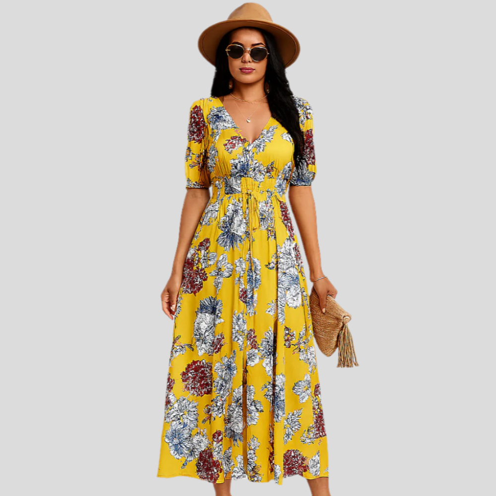 Sommerkleid – Lässiger Stil mit dehnbarem Gürtel