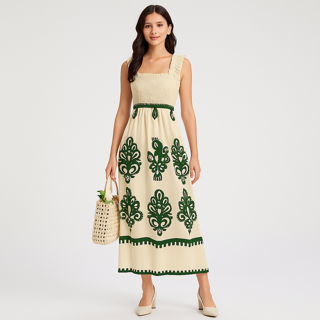 Midi Sommerkleid – lässiger Sitz mit passendem Gürtel