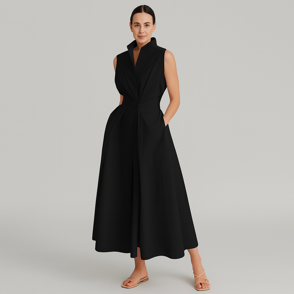 Seraphine - Sommerkleid aus Baumwolle mit Kragen