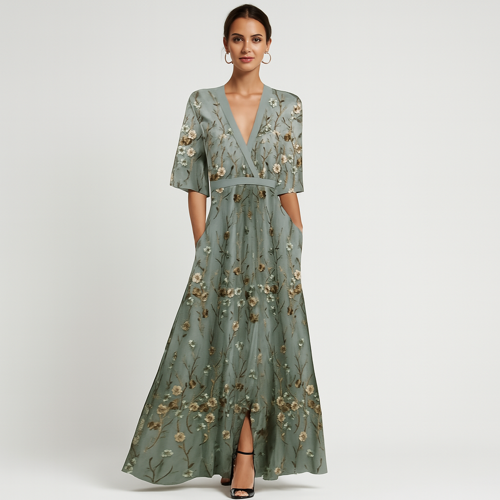 Gabriella - Maxikleid mit kurzen Ärmeln