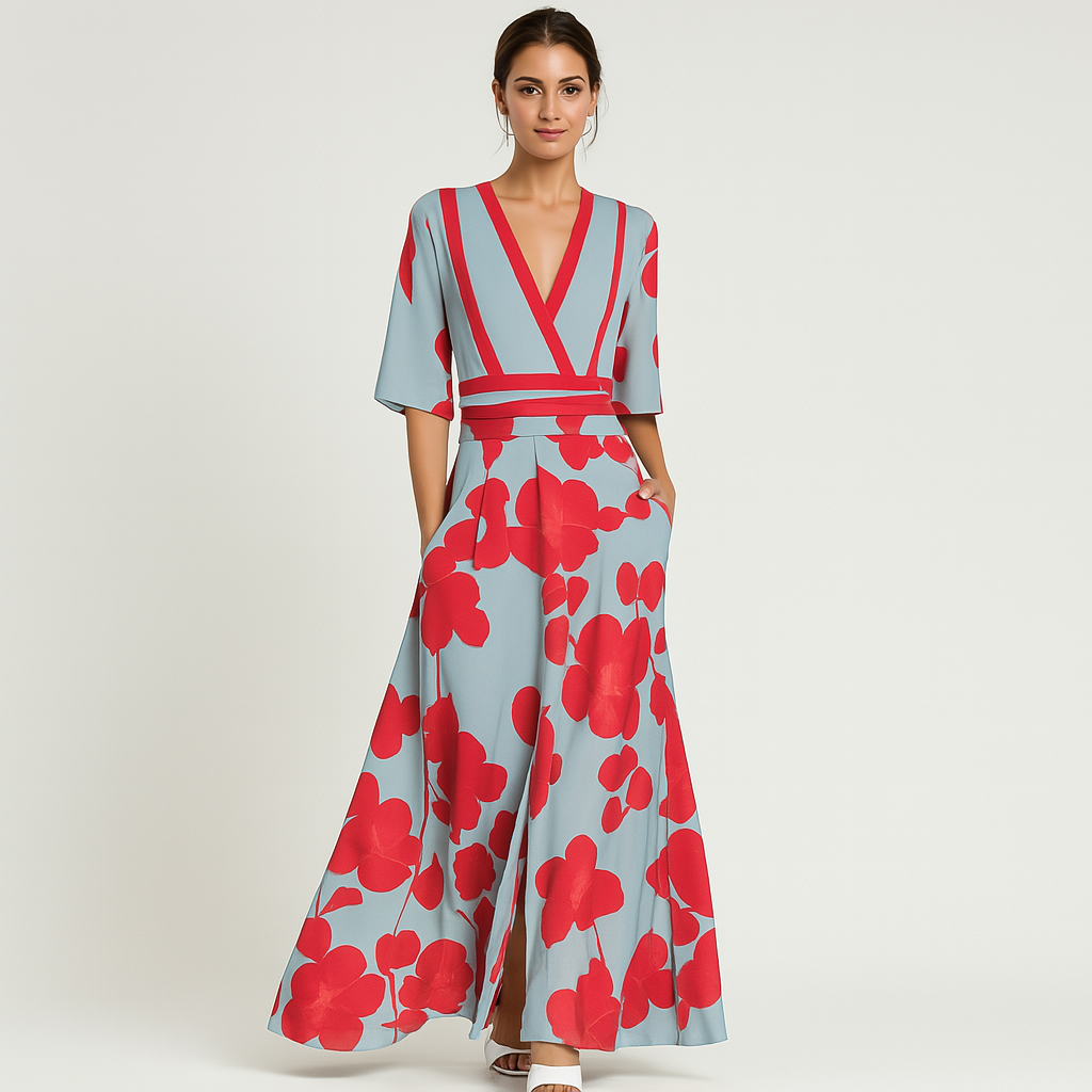 Gabriella - Maxikleid mit kurzen Ärmeln
