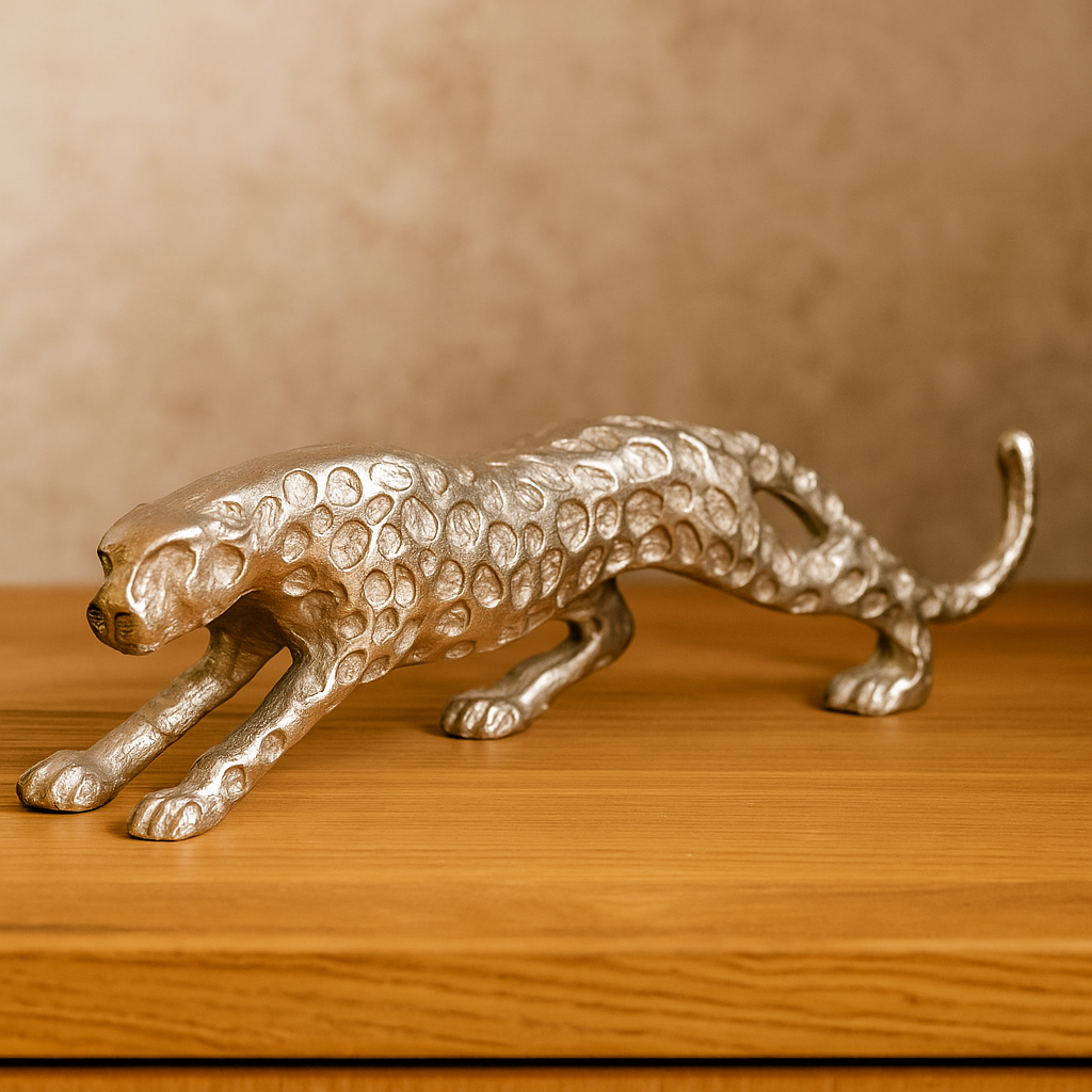Predessa – Leopardskulptur mit strukturierter Oberfläche