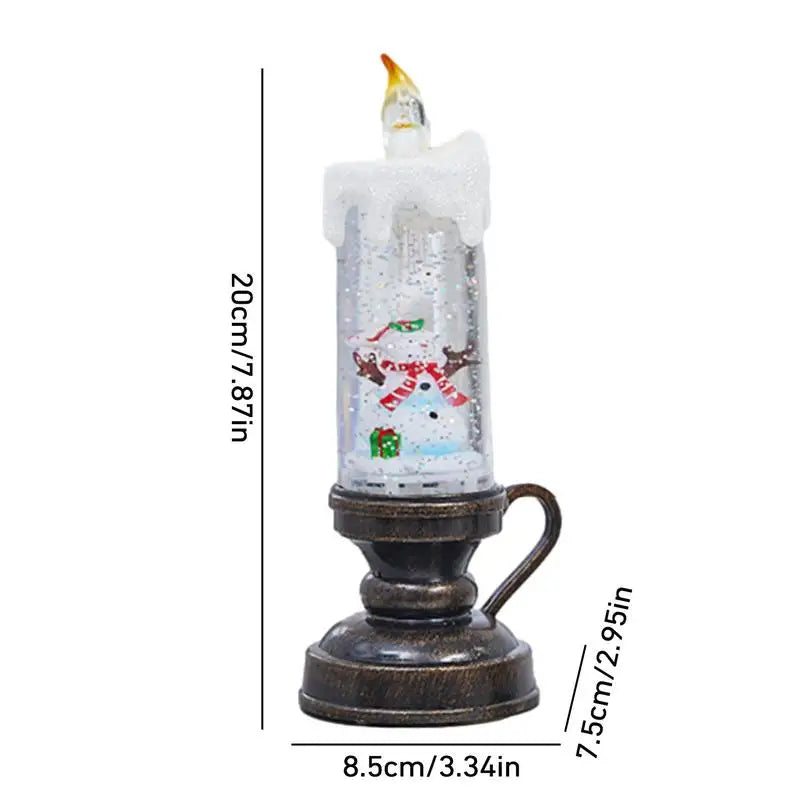 Weihnachtsschnee Flammenlose Stimmungsleuchte mit glitzerndem Schnee