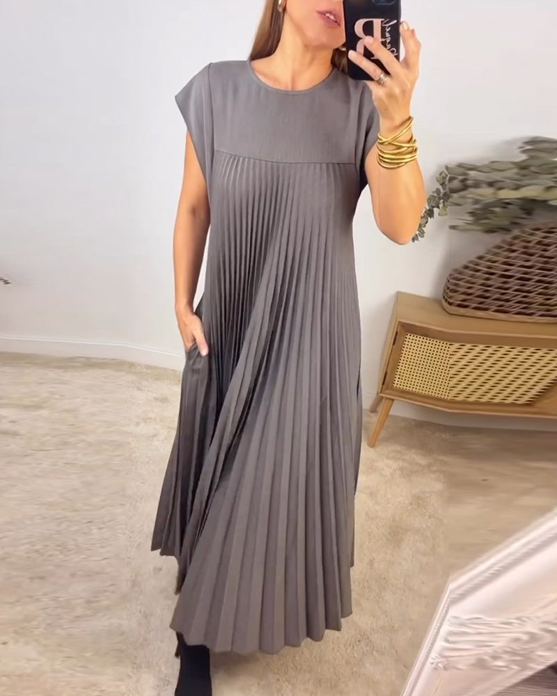 Zuriah - Plissierter ärmelloser Kleid